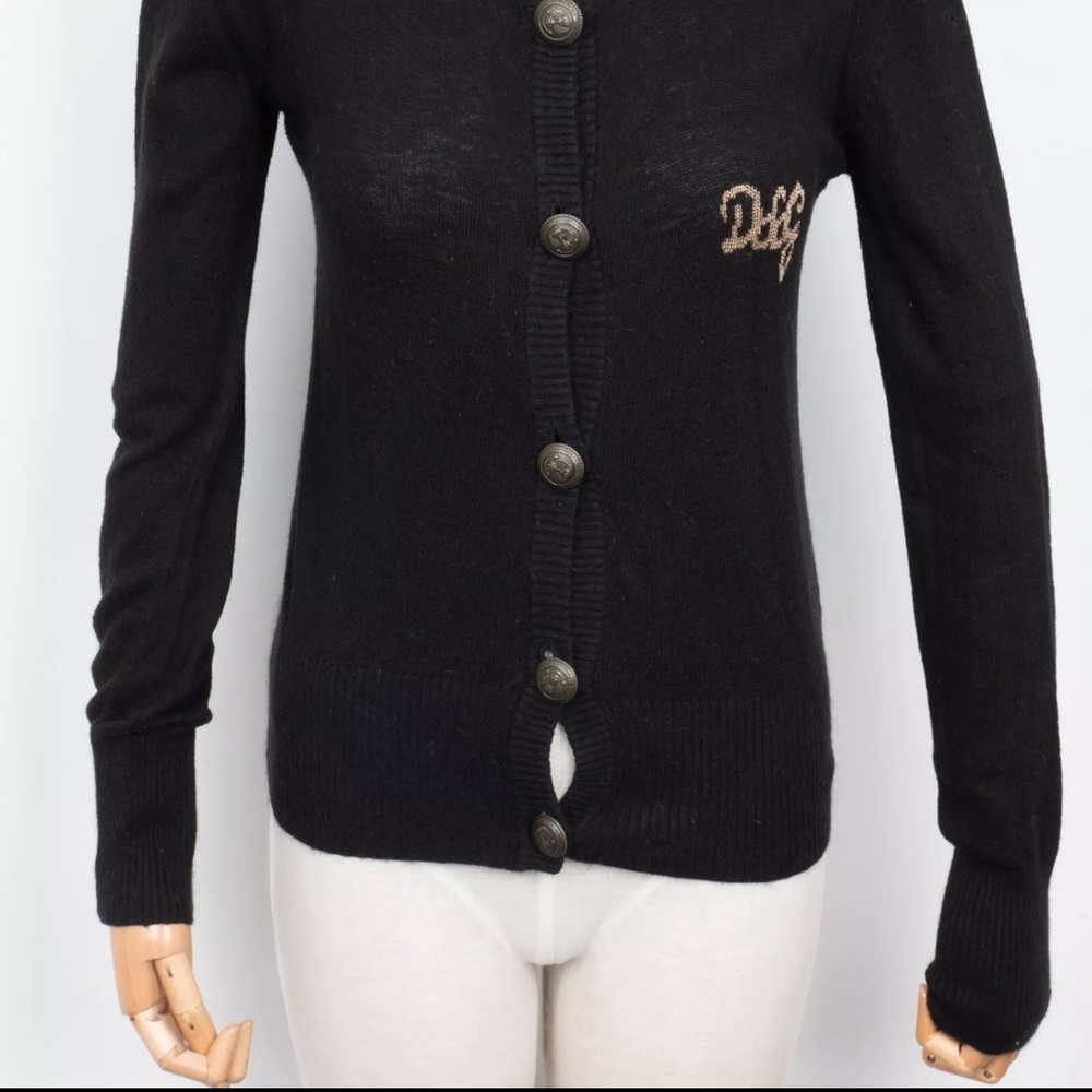 Dolce & Gabbana Vintage ButtonUp V-Neck Tight Knit Cotton Cardigan M $789 - Picture 8 of 14